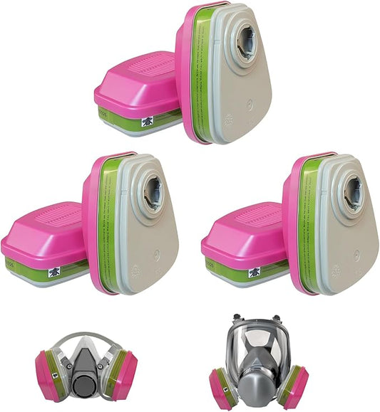 3/PK 60926 Filter Cartridges for Respirator,Multi-Layer Filtration,Replacement Cartridge Filter for 6200,6800 Respirator Masks,Suitable for Construction,Chemical Industry,Manufacturing,etc.