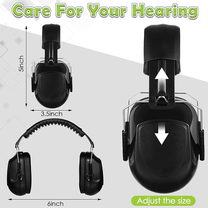 Xuhal 9 Pcs Ear Protection Earmuffs, Adjustable NRR 28dB Noise Reduction Headphone for Shooting Mowing Noise Cancelling