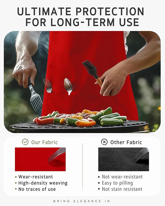Syntus Chef Apron for Men Women Kitchen Cooking Apron with Pockets, Adjustable Bib Aprons Stain Resistant, 1 Pack