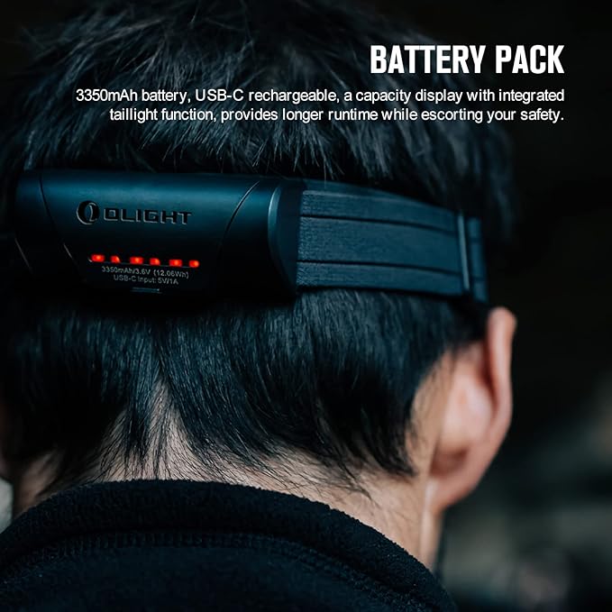 OLIGHT Array 2 Pro 1500 Lumens Headlamp with Red Light Option, Powered by USB-C Rechargeable LED Headlight with Motion Sensor for Outdoors, Camping, Running, Working (Black)