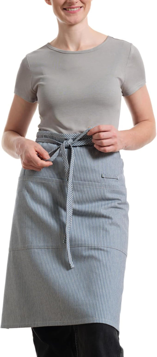 MEEMA Bistro Half Apron for Men & Women | Half Aprons for Women With Pockets | Delantales Para Meseros | Waitress Aprons | Server Apron with Pocket