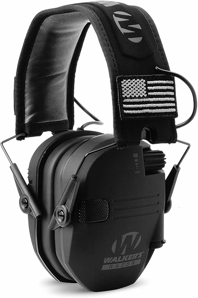 Walker's Razor Slim Ultra Low Profile Compact Design Adjustable Range Shooting Hunting Hearing Protection Electronic Earmuffs