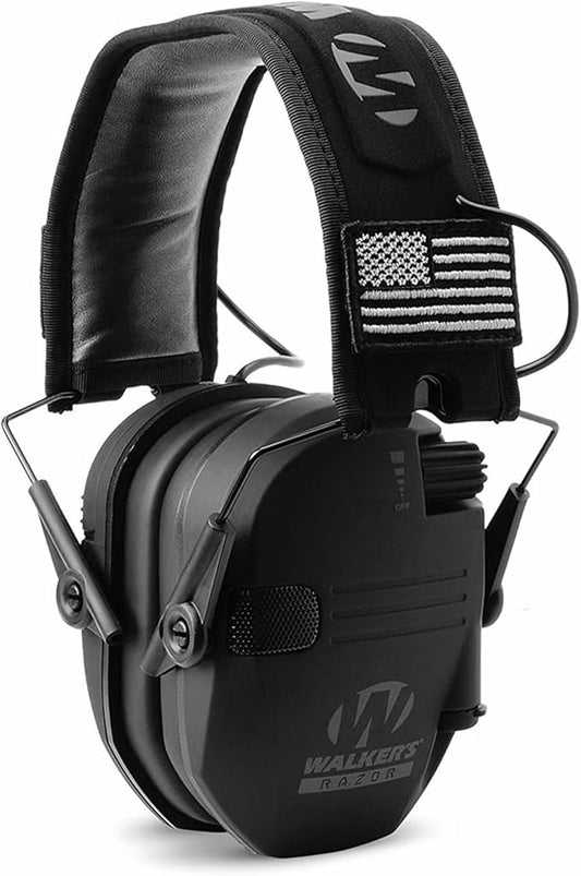 Walker's Razor Slim Ultra Low Profile Compact Design Adjustable Range Shooting Hunting Hearing Protection Electronic Earmuffs