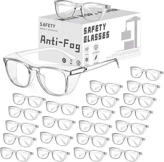 RTBOFY Ansi Z87.1 Clear Safety Glasses With Side Shields Anti Fog Scratch Resistant Stylish Eye Protection For Men