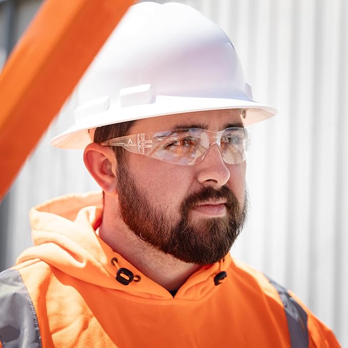 Malta Dynamics Safety Glasses – ANSI Z87+ Rated UV Eye Protection Glasses for Construction, Manufacturing, Scratch-Resistant