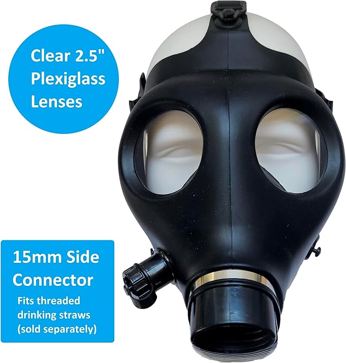 KYNG Israeli Rubber Respirator Style Mask Protection w/Premium Black KYNG 40mm Premium FILTER Canister For Industrial, Chemical Handling, Halloween, Painting, Welding, Prepping, Emergency Preparedness