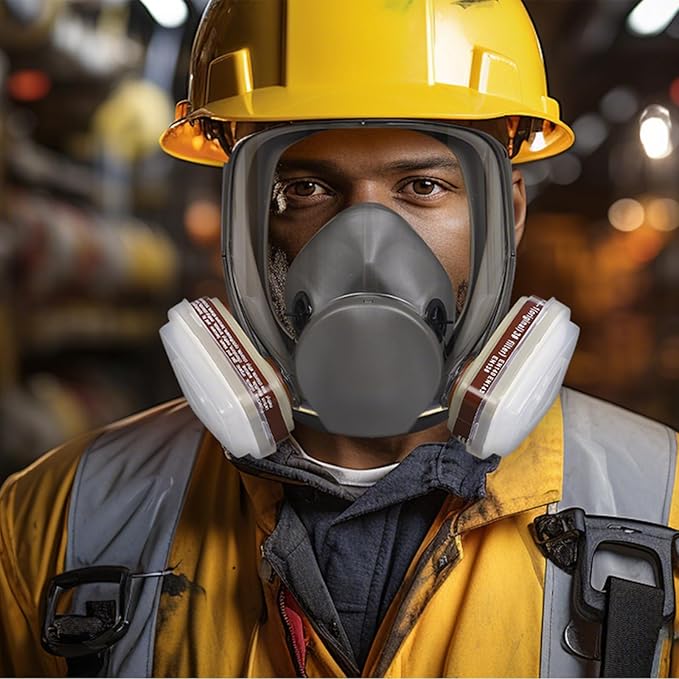 Full Face Gas Mask - Includes 6001 Activated Carbon Filter vs 2097 Filters (Complete Set)