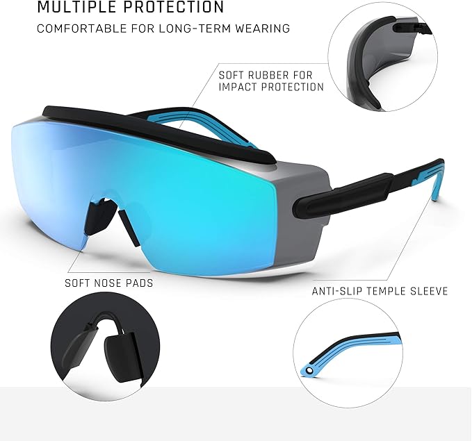 Anti Fog Safety Glasses Safety Goggles Over Glasses Protective Glasses with Anti Scratch Lenses Adjustable