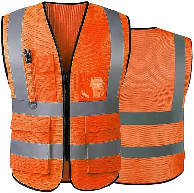 Tydon Guardian Reflective Safety Vest for Women Men High Visibility Security With Pocket Zipper Front Meet ANSI/ISEA Standard