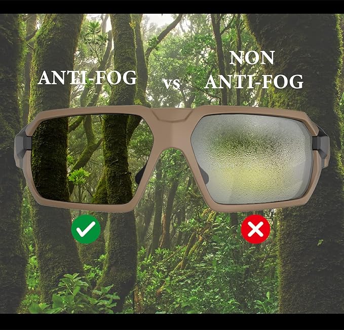 Ballistic Tactical Impact Protection Anti Fog Shooting Glasses Military Grade Airsoft Range…
