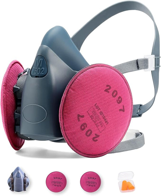 RANKSING Reusable Respirator Mask 7502 with 2097 Filter and Cartridges Half Gas Mask for Painting,Spraying,Polising and More