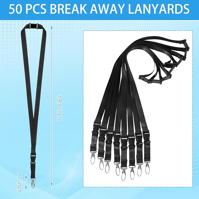 Windyun Break Away Lanyards for ID Badges and Keys Neck Strap with Quick Release Buckle Name Tag Detachable Lanyards
