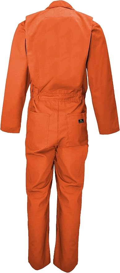 Natural Uniforms Mens Long Sleeve Zip Up Twill Coverall, Stain and Wrinkle Resistant