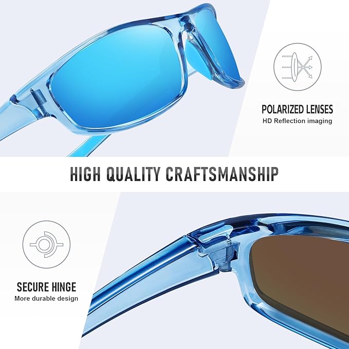 Sports Polarized Sunglasses for Men Women Wrap Around Sun Glasses Fishing Cycling Driving Running UV Protection