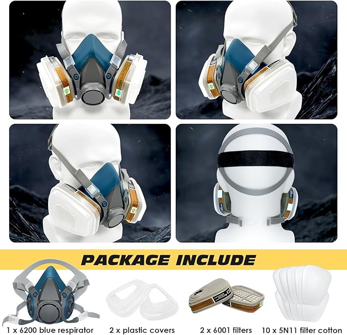 Respirator Mask, Paint Respirator with 6001 Filters for Chemical, Spray Paint, Epoxy Resin,Sanding