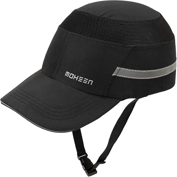 Lightweight Safety Bump Cap - Breathable Baseball Style Protective Hat with Reflective Stripes