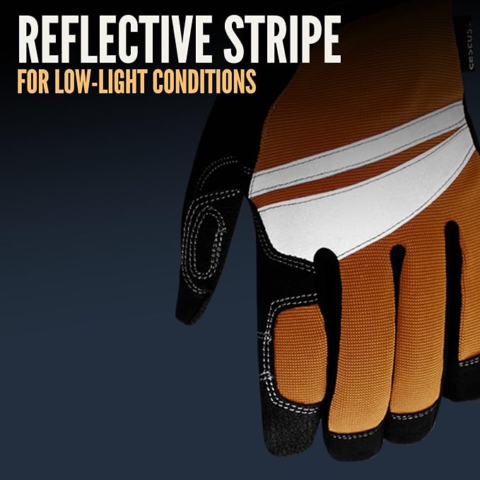 Cestus HandMax Series, Heavy Duty Work Gloves Men, High Abrasion Resistance for Construction, Roofing, HVAC, Framing