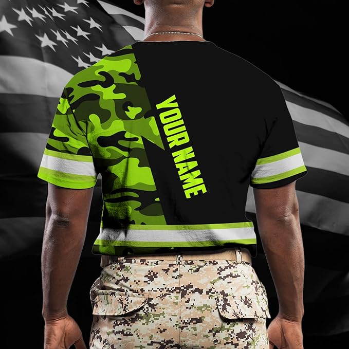 Maddly High Visibility US Flag Collection Safety Workwear Custom Name for Workers, Runners, Truckers, Patriotic