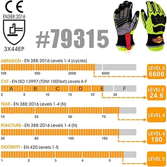 Heavy-duty Rescue Extrication Glove EN388:2016 Certification, Super Dexterity and Ultra Durability