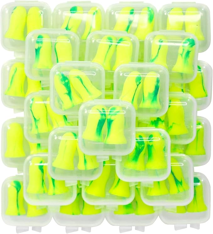 Calmi Foam Ear Plugs for Sleeping Noise Reduction 32 Pairs with Individual Cases, 33dB NRR Ear Plugs for Concerts Eargasm Earplugs forSleeping, Snoring, Travel, Work, Concerts, Studying