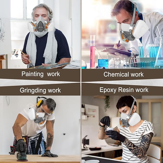 Respirator Mask, Paint Respirator with 6001 Filters for Chemical, Spray Paint, Epoxy Resin,Sanding