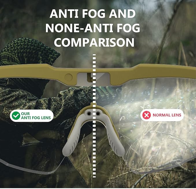 Shooting Safety Glasses for Men Airsoft Hunting Riding Anti-Fog Military Grade Ballistic Tactical Eye Pro Range