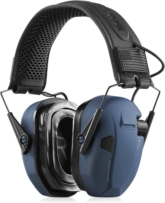 Savior Equipment Apollo Electronic Earmuffs For Shooting w/Gel Ear Pads, 24dB NRR, Noise Cancelling Ear Protection Headset