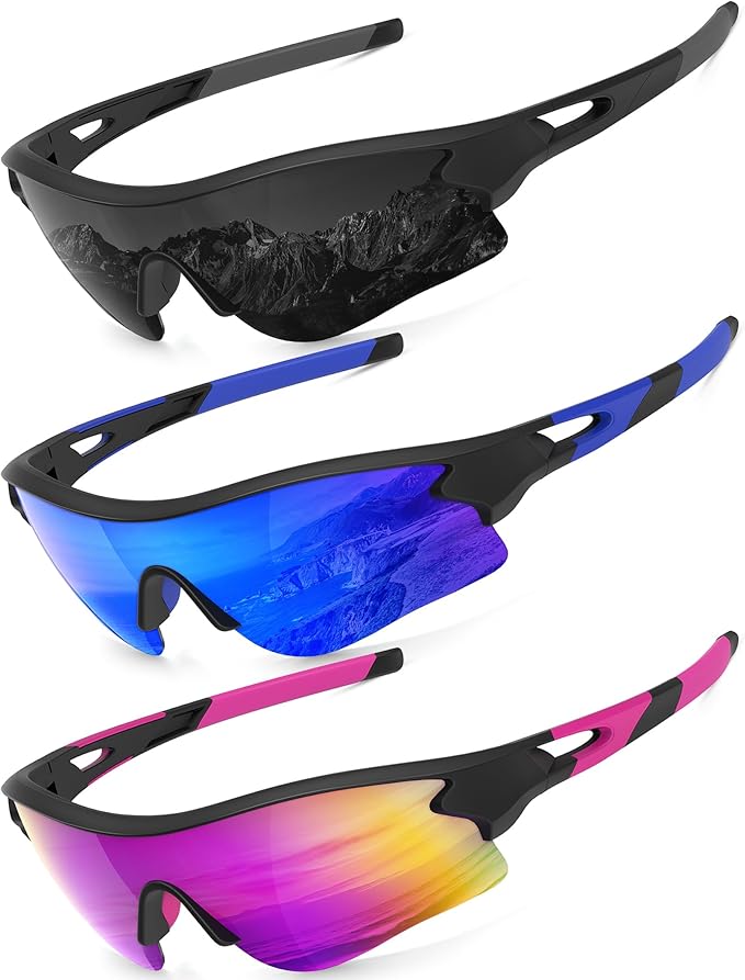 KALIYADI Sports Sunglasses Polarized Sunglasses-Men: Mens Sunglasses with UV400 for Golf Running Fishing