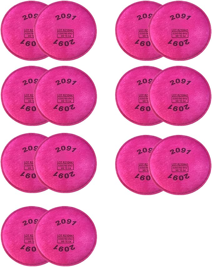 14PCS (7Pack) 2091 Particulate Filter, Installed on 2091 Filter Retainer Replacement Cotton for 6000 6200 6800 7000 FF-4 Series Respirator,Use for Against Dust