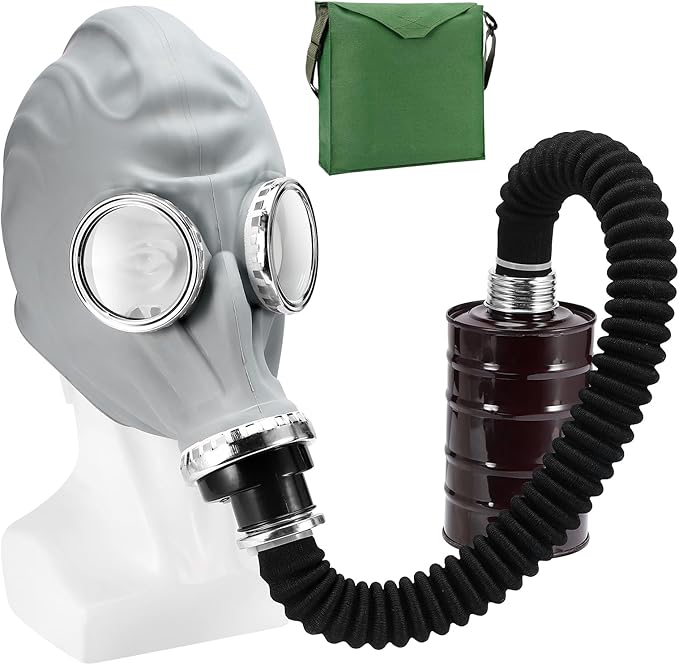 Full Face Respirator Mask, Gas Masks Survival Nuclear and Chemical, Gas Respirator with Activated Carbon Filters
