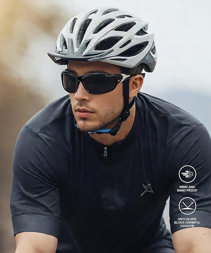 Polarized Sunglasses-Men Sports Sunglasses: Mens Sunglasses Polarized Running Sun Glasses Driving Fishing 3 Packs