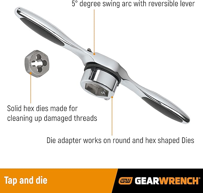 GEARWRENCH 42 Piece Ratcheting Tap & Die Set, Metric - 3886