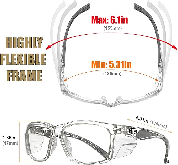 E60 Anti-Fog Safety Glasses with Side Shields ANSI Z87 Eye Protection lab chemistry goggles Optical Eyeglass
