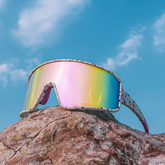 MAXJULI Polarized Sunglasses for Men Women, Windproof Outdoor Sports Cycling Running UV400 Protection Sun Glasses 8121