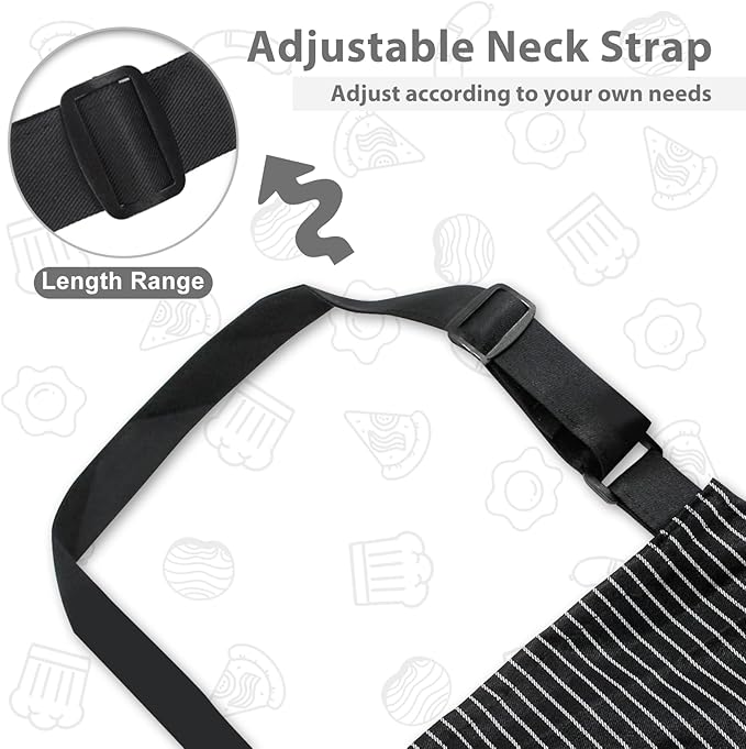 2 Pack Aprons for Women with Pockets, Kitchen Cooking Apron for Men,Waterproof Apron Suitable for Chefs, Waiters, Baking, and Nail Technicians