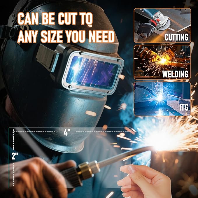20Pcs - 2" x 4" - Universal Welding Helmet Clear Lens - Replacement Welding Helmet Lens
