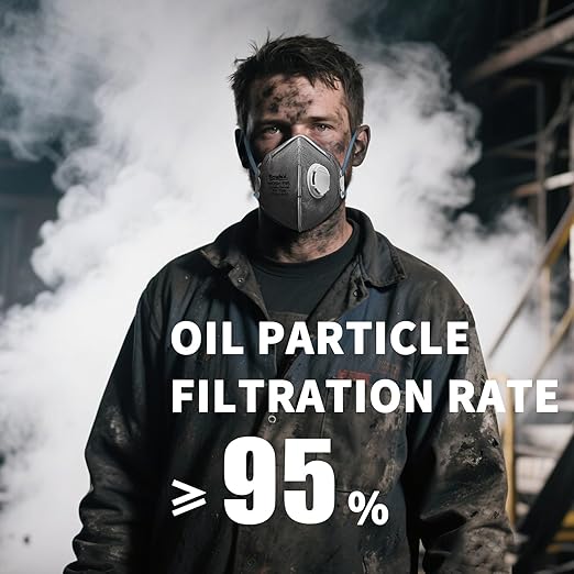 P95 Particulate Respirator, 10 Pack, Carbon Layer For Odor Reduction, Features Exhalation Valve, NIOSH-APPROVED, Advanced Filter Media For Easy Breathing, Comfortable