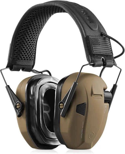Savior Equipment Apollo Electronic Earmuffs For Shooting w/Gel Ear Pads, 24dB NRR, Noise Cancelling Ear Protection Headset