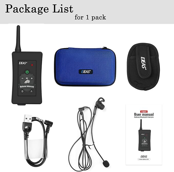 Referee Communication System, Professional FBIM Referee Headsets with Earphone for Soccer Volleyball Ofiicial Football Handball (2 Pack)