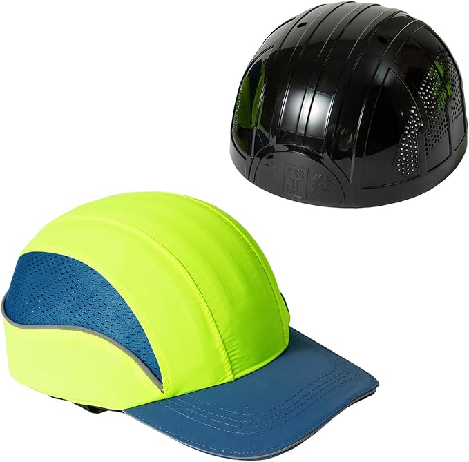 TIHEEN Unisex Safety Bump Cap, Baseball Hat Style with Reflective Stripes Lightweight and Breathable Hard Hat Head Protection Cap