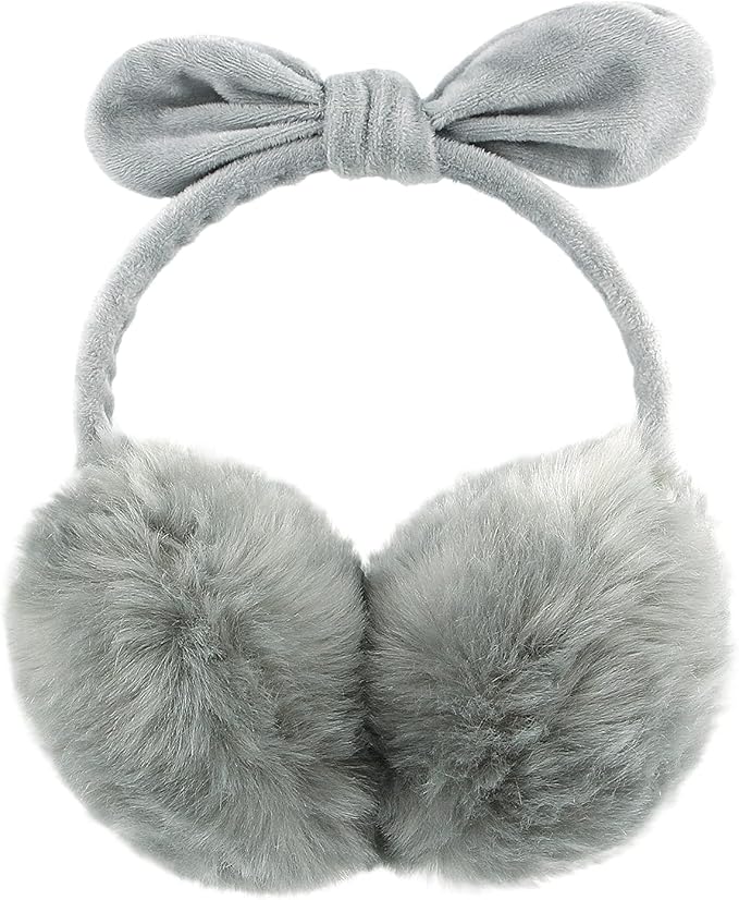 POXIMI Women Winter Earmuffs Girl Ski Adjustable Ear Covers for Cute Bow Ear Warmer Outdoor Earmuff Fleece Lining