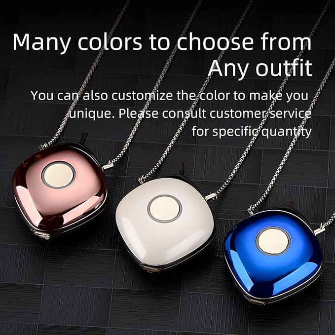 Personal Air Purifier, Chartreey Wearable Air Purifier Necklace, Ture 120 Million/cm³ High-Speed Negative Ion Generator Eliminates Dust, Pollen, Smoke, Maintenance Free(Rose Gold)