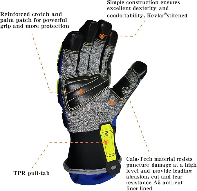 Heavy-duty Rescue Extrication Glove EN388:2016 Certification, Super Dexterity and Ultra Durability