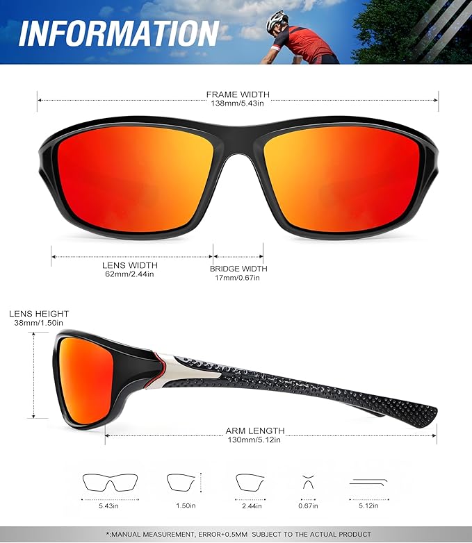 Polarized Sunglasses-Men Sports Sunglasses: Mens Sunglasses Polarized Running Sun Glasses Driving Fishing 3 Packs
