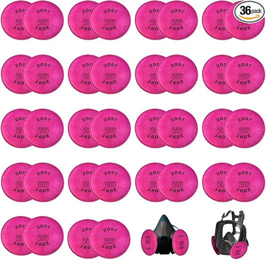 36PCS (18Pairs) 2091 Particulate Filter, Installed on Filter, Compatible with 6000 6200 6800 7000 FF-4 Installed on 2091 Filter Retainer