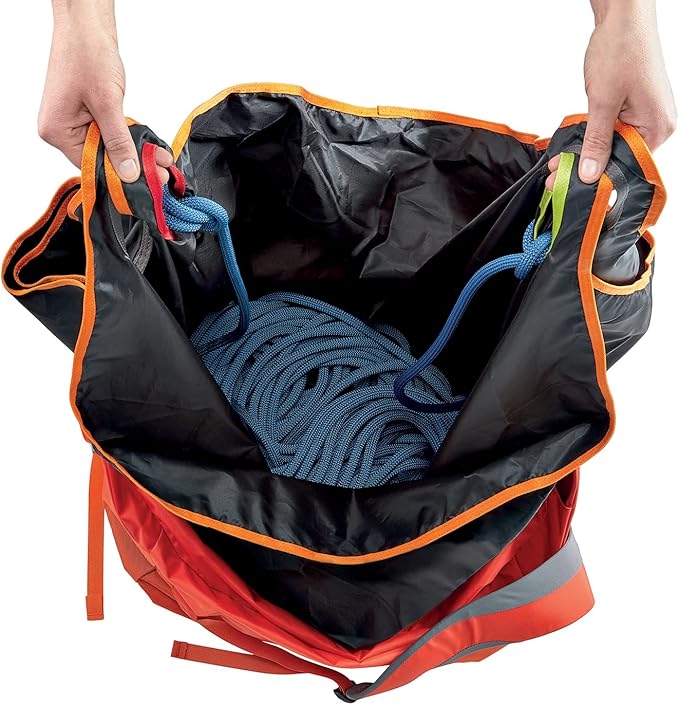 PETZL KLIFF Rope Bag - 36-Liter Rope Bag for Sport Climbing With Removable Tarp - Red/Orange