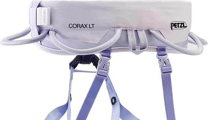PETZL CORAX LT WOMEN comfortable, durable women's harness for a variety of climbing objectives, XS, lilac white