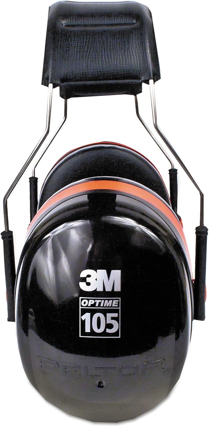 3M H10A Peltor Optime 105 High Performance Ear Muffs, Black/Red, One Pair