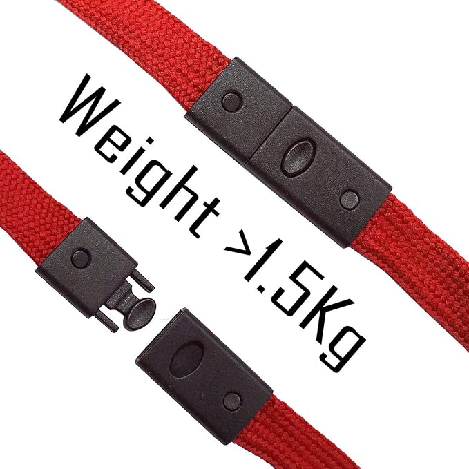 Safety Lanyards Premium Breakaway Lanyard Comfortable Neck Straps Lanyards Swivel J Hook for ID Badges (Red, 50 Pack)