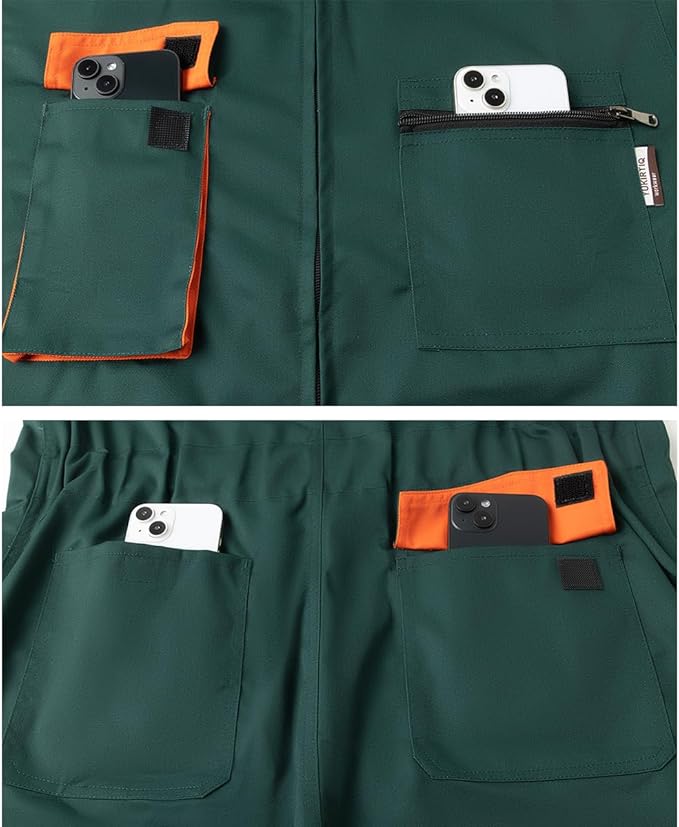 Men's Coveralls Mechanic Work Jumpsuit Multi Pockets Overalls Long Sleeve Workwear Coverall